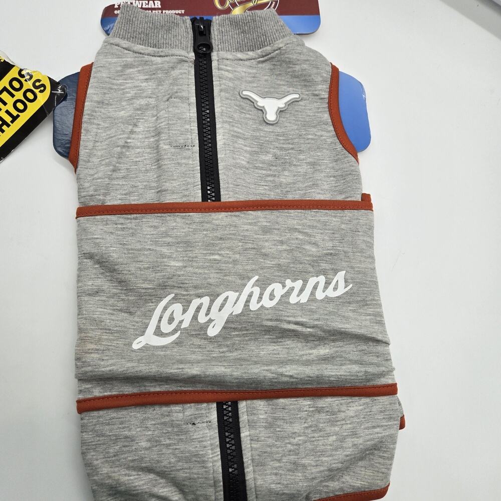 NCAA TEXAS LONGHORNS Dog Anxiety Shirt Calming Soothing Vest MEDIUM GREY NEW!